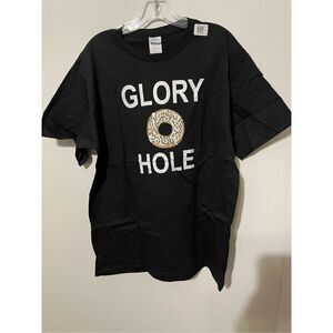 Brand New Port & Company Men’s Large Doughnut Glory Hole Novelty T-Shirt